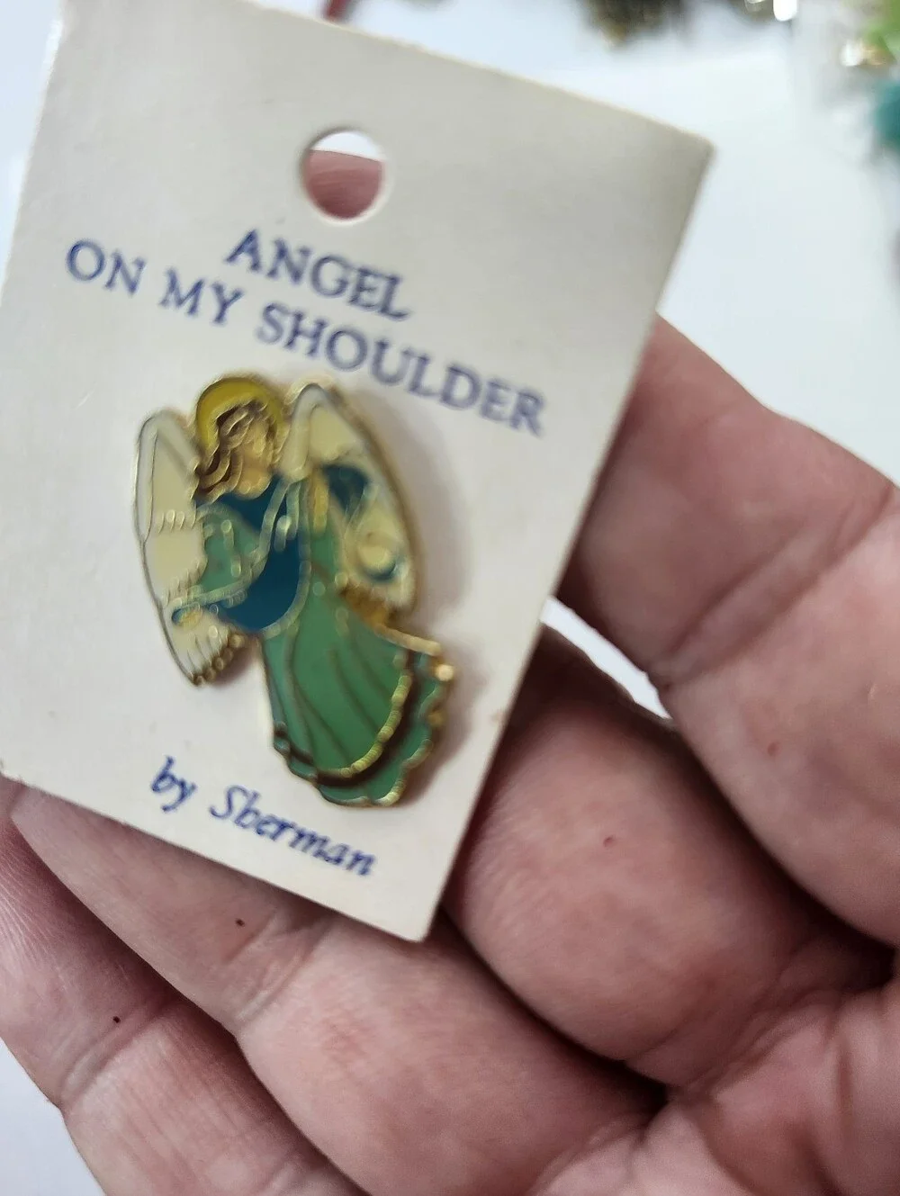 good luck gaurdian angel lapel pin